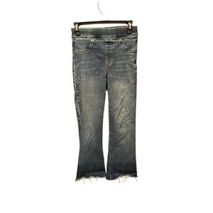 Spanx Cropped Flared Denim Jeans Medium Wash Small